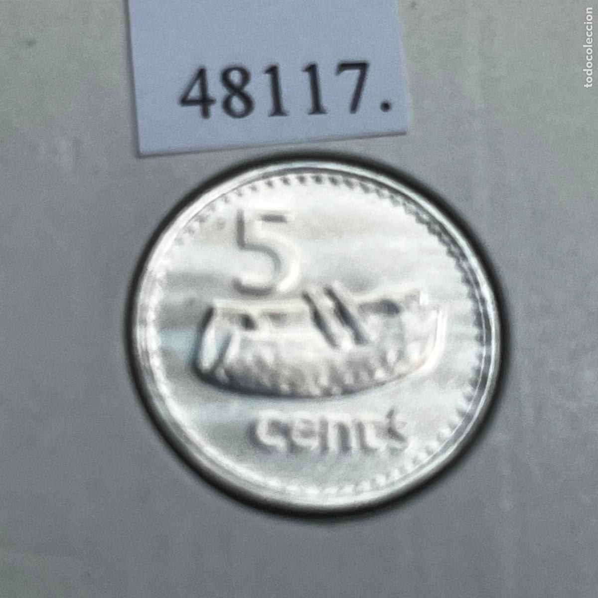 Monedas antiguas de Ocean&iacute;a: Fiji 5 c&eacute;ntimos 1992, Fidji