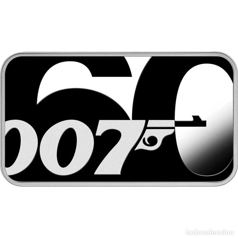 Monedas antiguas de Ocean&iacute;a: TUVALU 1$ ONZA DE PLATA LINGOTE 2022 JAMES BOND 007