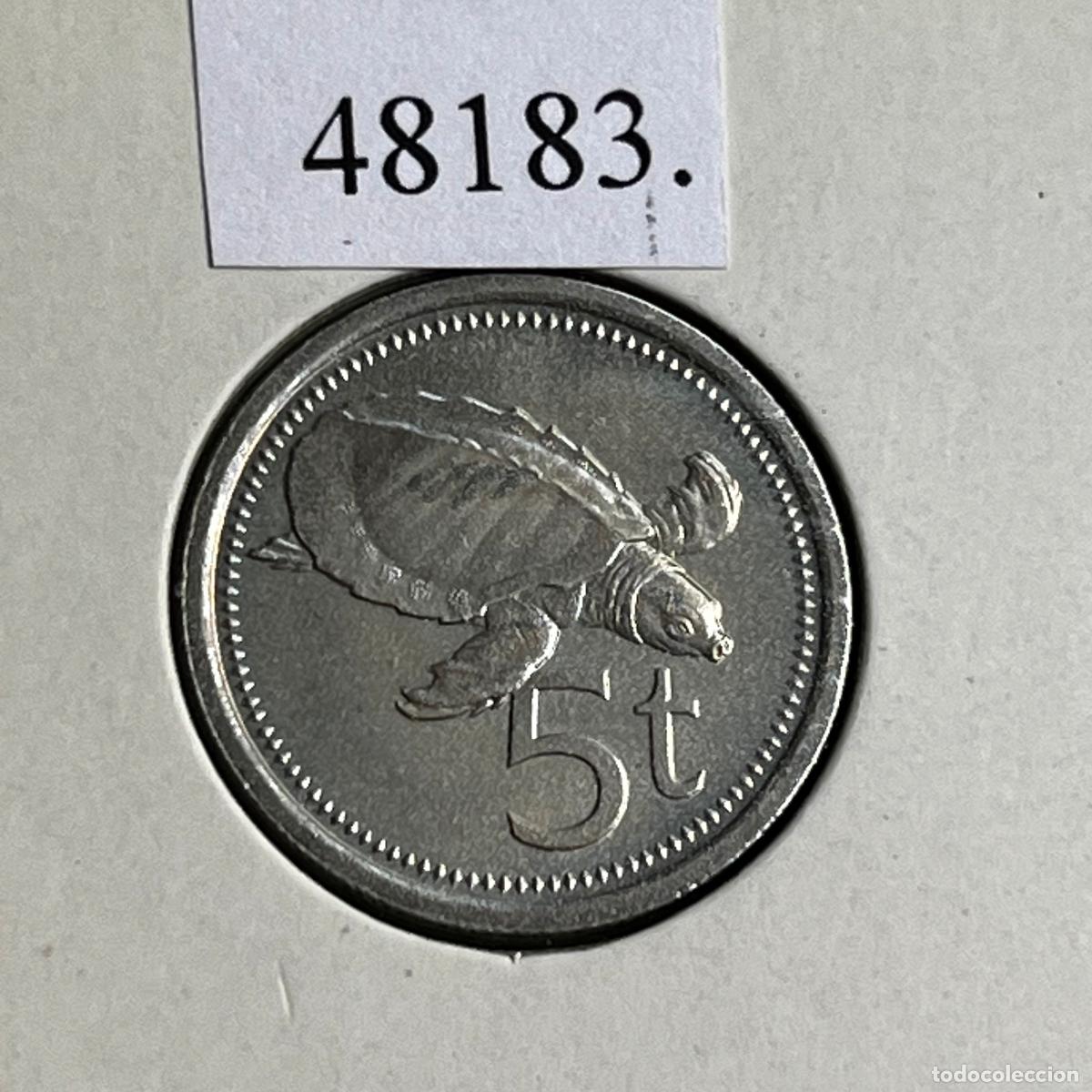 Monedas antiguas de Ocean&iacute;a: Pap&uacute;a Nueva Guinea, 1995 , 5 Toea