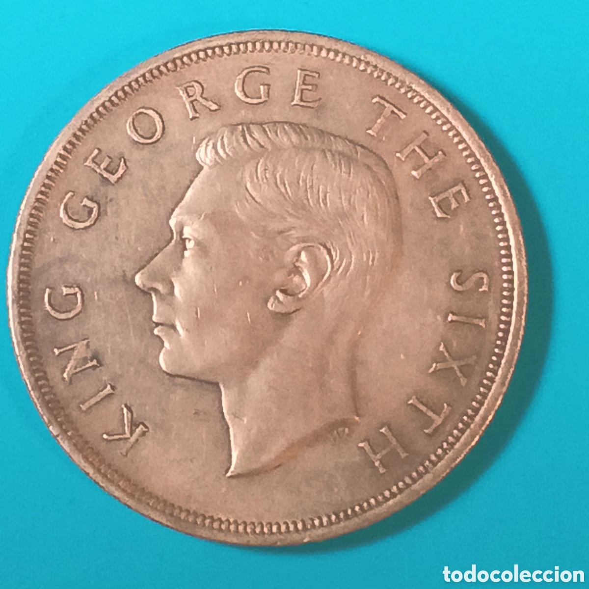 Monedas antiguas de Ocean&iacute;a: NUEVA ZELANDA 1 CORONA (CROWN) PLATA 1949 PROPUESTA VISITA REAL