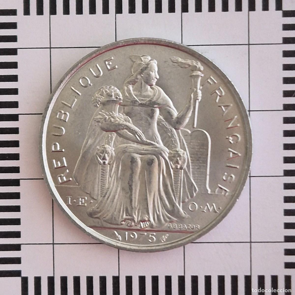 Moedas antigas da Oce&acirc;nia: 5 FRANCOS, POLINESIA FRANCESA. 1975. (KM#12).