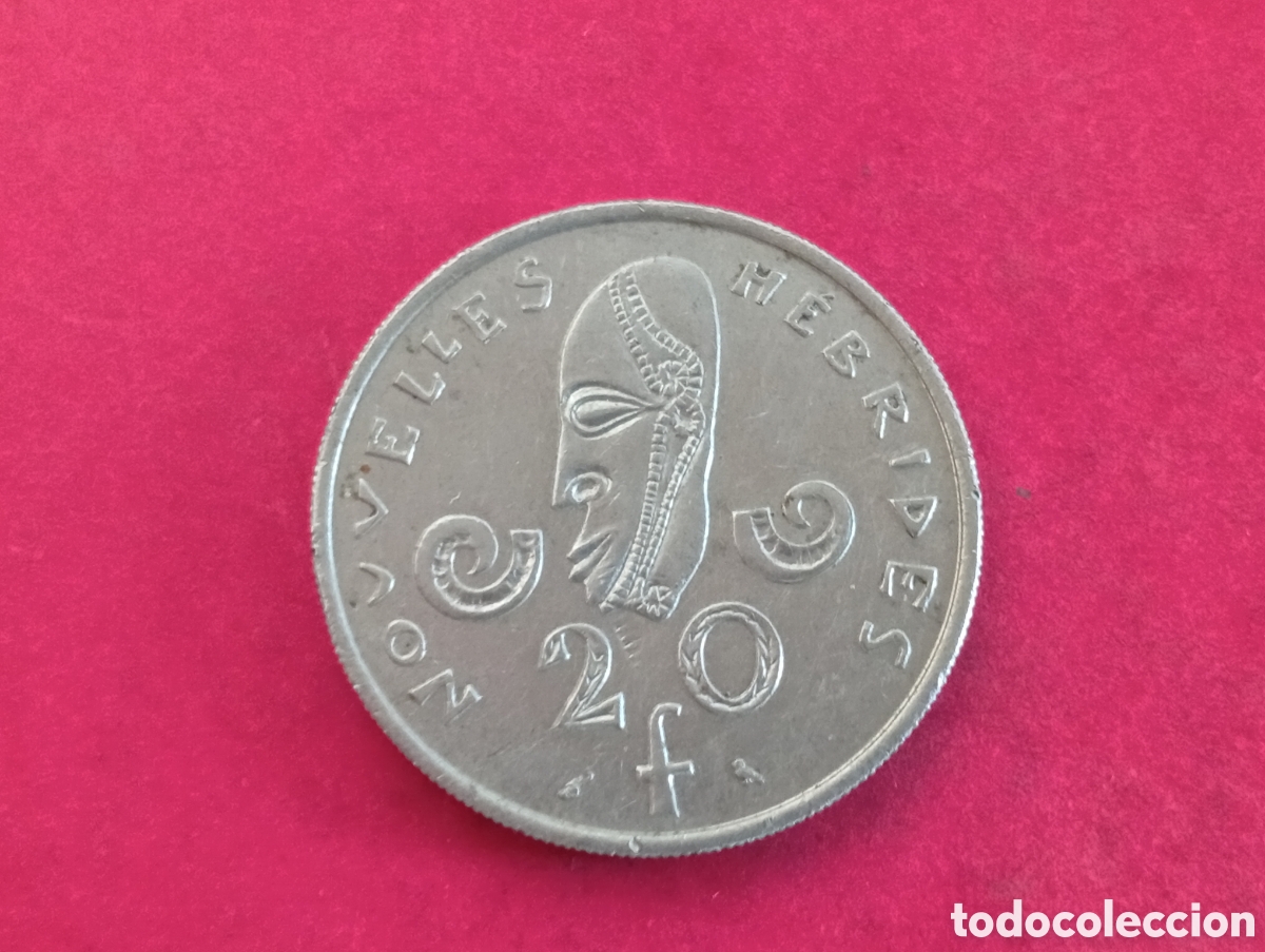 Monedas antiguas de Ocean&iacute;a: 20 francos Nuevas Hebridas 1967