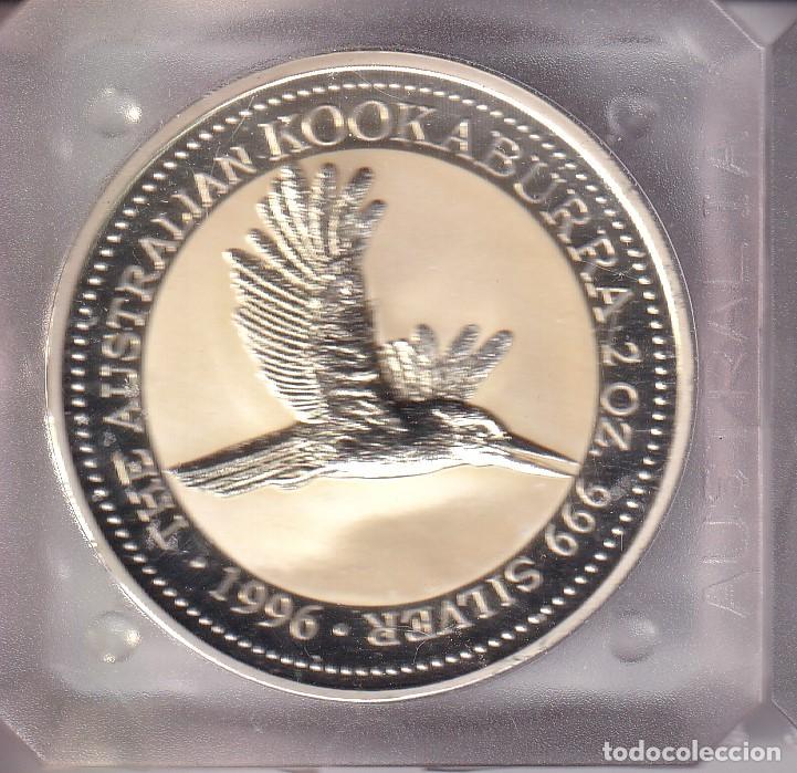 Alte M&uuml;nzen aus Ozeanien: MONEDA DE PLATA DE AUSTRALIA DE 2 DOLLARS DEL A&Ntilde;O 1996 KOOKABURRA - 2 ONZAS PLATA 999
