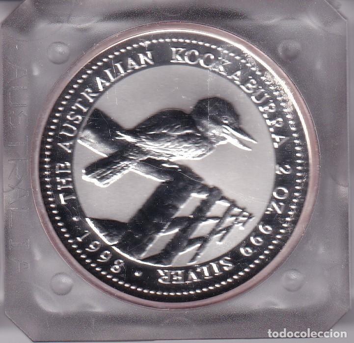 Alte M&uuml;nzen aus Ozeanien: MONEDA DE PLATA DE AUSTRALIA DE 2 DOLLARS DEL A&Ntilde;O 1998 KOOKABURRA - 2 ONZAS PLATA 999