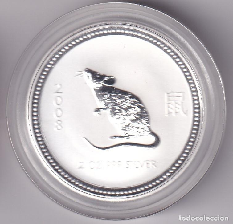 Alte M&uuml;nzen aus Ozeanien: MONEDA DE PLATA DE AUSTRALIA DE 2 DOLLARS DEL A&Ntilde;O 2007 A&Ntilde;O RATA 2008 - 2 ONZAS PLATA 999