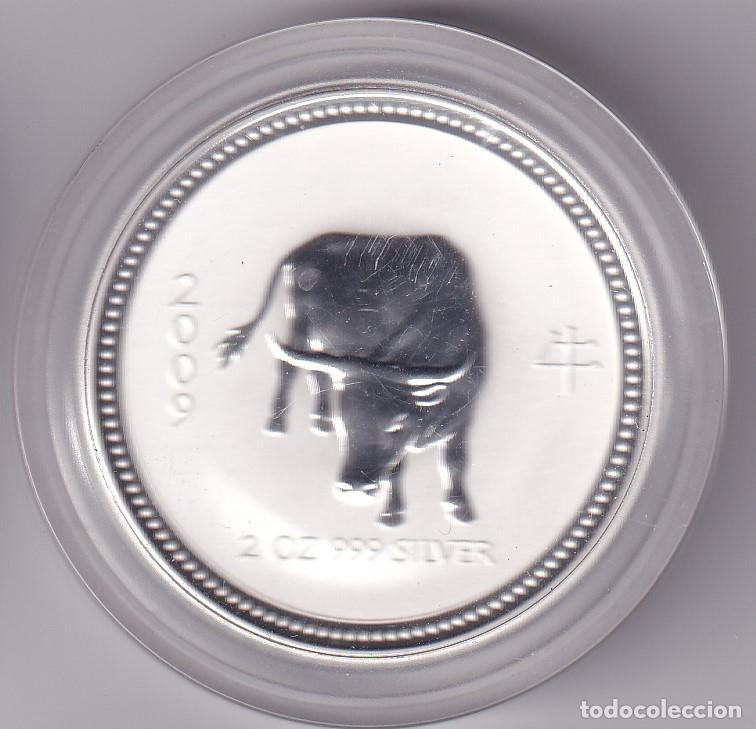 Old Coins of Oceania: MONEDA DE PLATA DE AUSTRALIA DE 2 DOLLARS DEL A&Ntilde;O 2007 A&Ntilde;O BUEY 2009 - 2 ONZAS PLATA 999