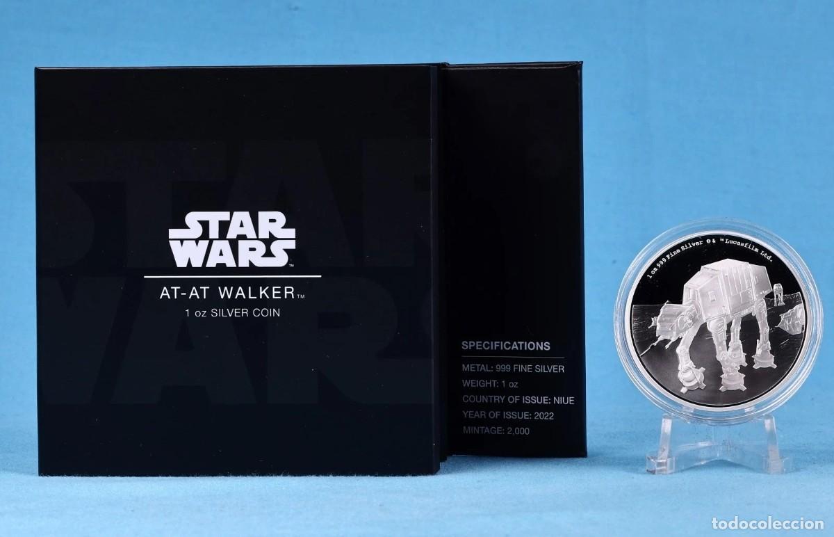 Monedas antiguas de Ocean&iacute;a: Moneda Niue 2 $ 2022 Star Wars Vehicles AT-AT Walker 1 onza plata 999 PP