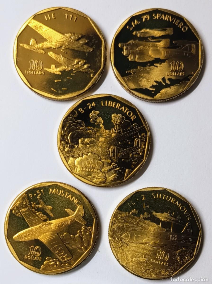 Old Coins of Oceania: REP&Uacute;BLICA DE ISLAS MARSHALL (5). 5 MONEDAS DE 10 $. 1991. Brass (lat&oacute;n). Prooflike
