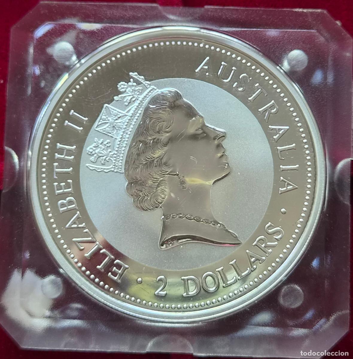 Monedas antiguas de Ocean&iacute;a: AUSTRALIA KOOKABURRA. 2 ONZAS TROY PLATA. Ag. PROOF. 1998. En su encapsulado original
