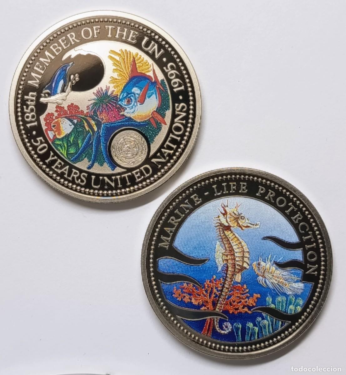 Monedas antiguas de Ocean&iacute;a: REP&Uacute;BLICA DE PALAU (2). 4 MONEDAS DE 1$. CU-NI. PROOF. 1995, 1998 Y 1999