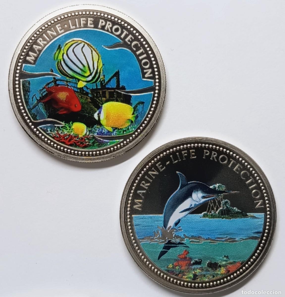 Monedas antiguas de Ocean&iacute;a: REP&Uacute;BLICA DE PALAU (3). 6 MONEDAS DE 1$. 2000, 2001 Y 2002. CU-NI. PROOF. MULTICOLOR.