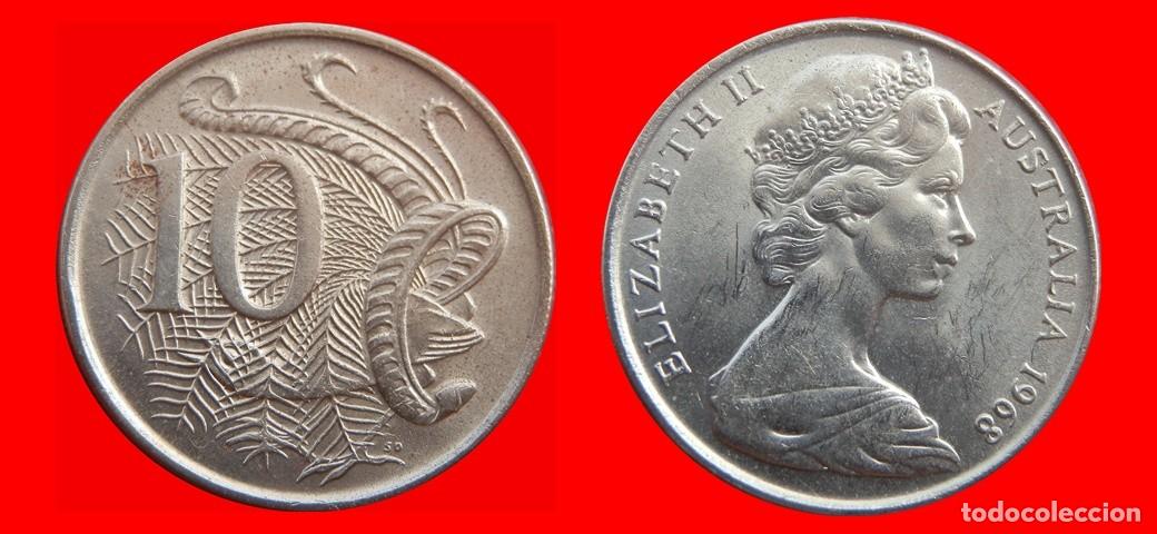 Monedas antiguas de Ocean&iacute;a: 10 CENTAVOS 1968 AUSTRALIA-153039