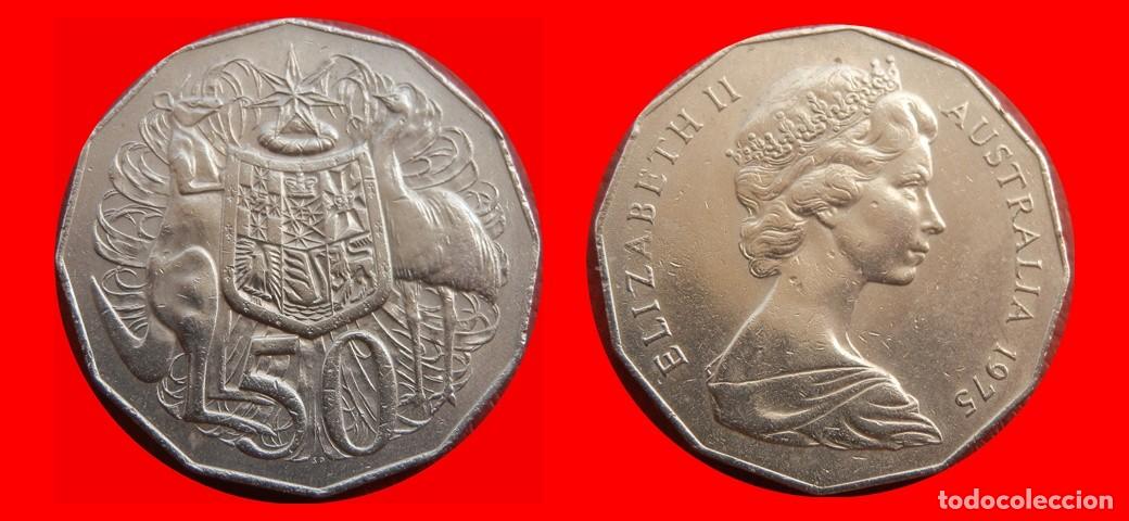 Monedas antiguas de Ocean&iacute;a: 50 CENTAVOS 1975 AUSTRALIA-153059