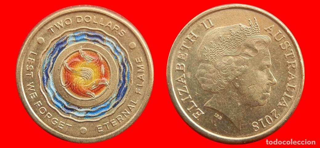 Monedas antiguas de Ocean&iacute;a: 2 DOLARES 2018 COLOREADA AUSTRALIA-153072