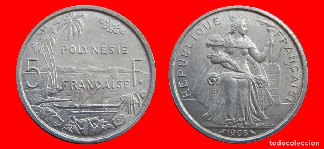 Monedas antiguas de Ocean&iacute;a: 5 FRANCOS 1965 POLINESIA-153077