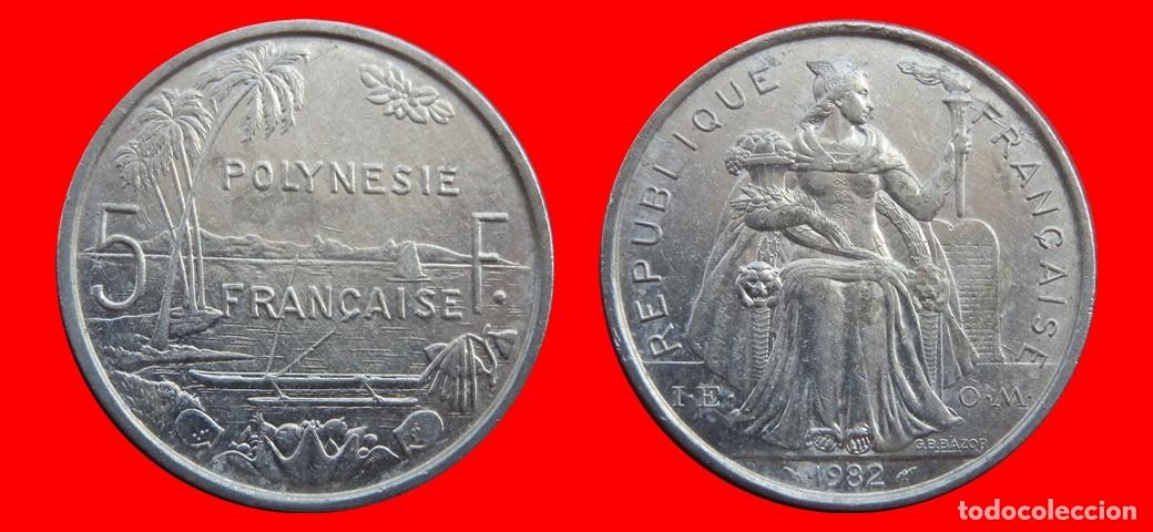 Monedas antiguas de Ocean&iacute;a: 5 FRANCOS 1982 POLINESIA-153078