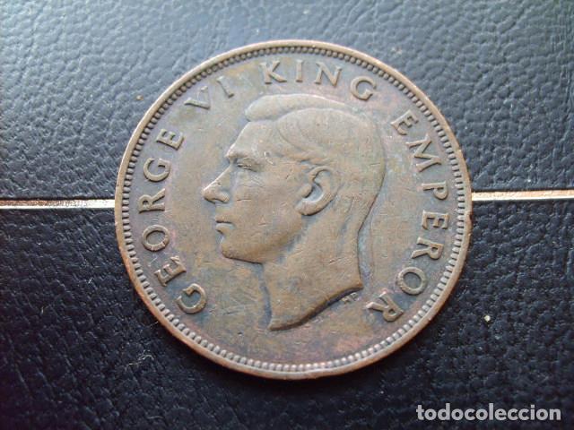 Monedas antiguas de Ocean&iacute;a: NUEVA ZELANDA 1 PENIQUE 1943