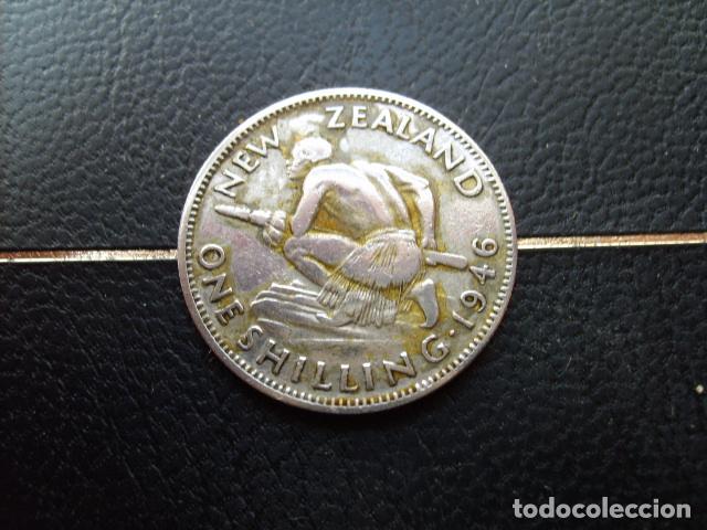 Monedas antiguas de Ocean&iacute;a: NUEVA ZELANDA 1 SHILLING 1946 PLATA
