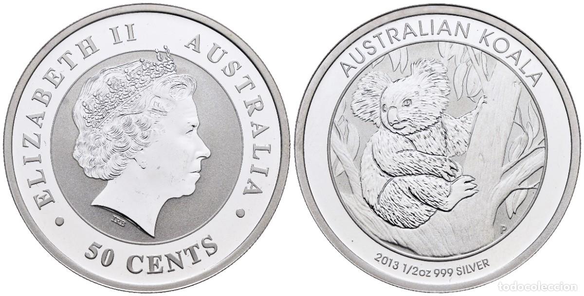 Monedas antiguas de Ocean&iacute;a: *** MAGN&Iacute;FICOS 50 CENTS DE ELIZABETH II, 2013. AUSTRALIA. KOALA. PLATA ***