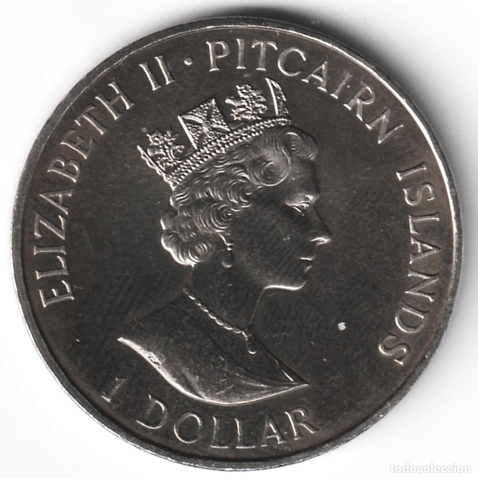 Monedas antiguas de Ocean&iacute;a: Pitcairn 1 d&oacute;lar 1990 KM# 7 - Foto 2