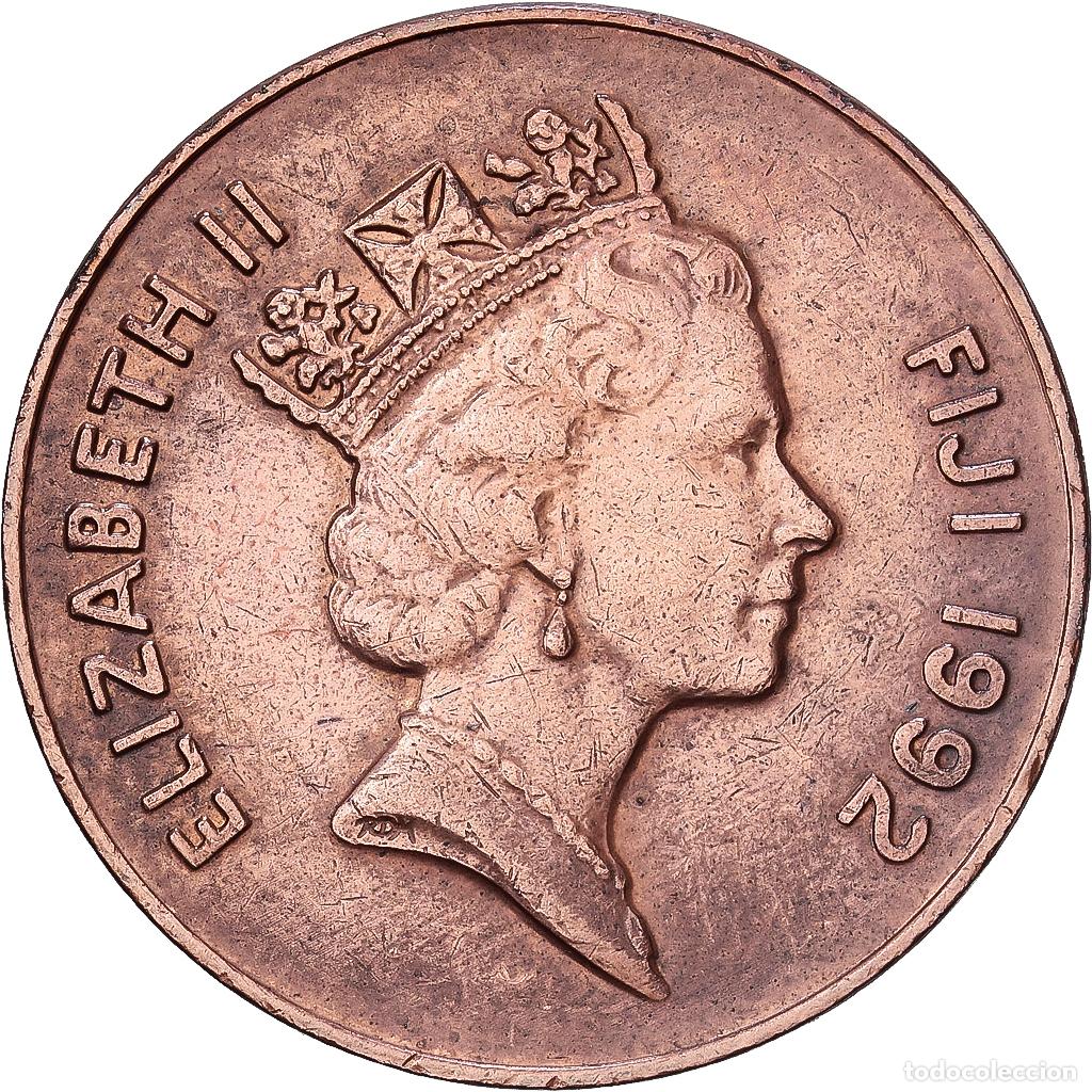 Monedas antiguas de Ocean&iacute;a: [#1224508] Fiji, Elizabeth II, 2 Cents, 1992, Cobre chapado en cinc, MBC, KM:50a