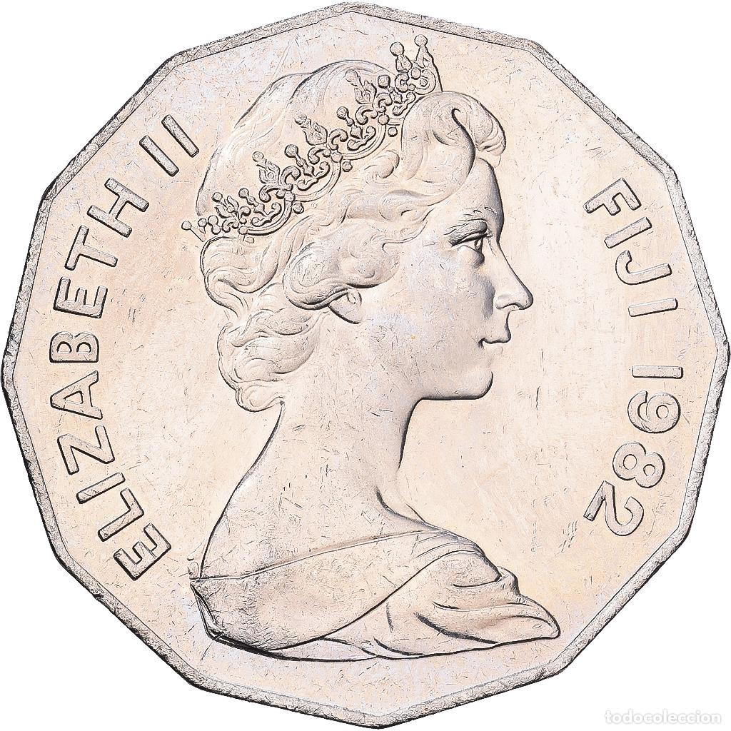 Monedas antiguas de Ocean&iacute;a: [#1224510] Fiji, Elizabeth II, 50 Cents, 1982, Cobre - n&iacute;quel, EBC+, KM:36