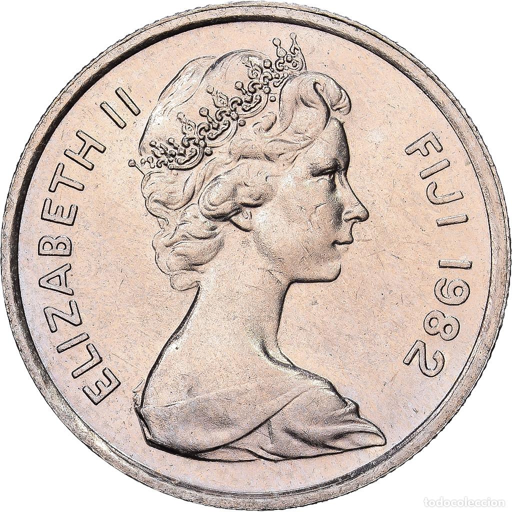 Monedas antiguas de Ocean&iacute;a: [#1224513] Fiji, Elizabeth II, 5 Cents, 1982, Cobre - n&iacute;quel, SC, KM:29