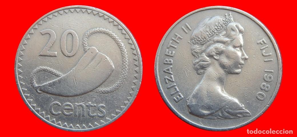 Monedas antiguas de Ocean&iacute;a: 20 CENTAVOS 1980 ISLAS FIJI FIYI-153402