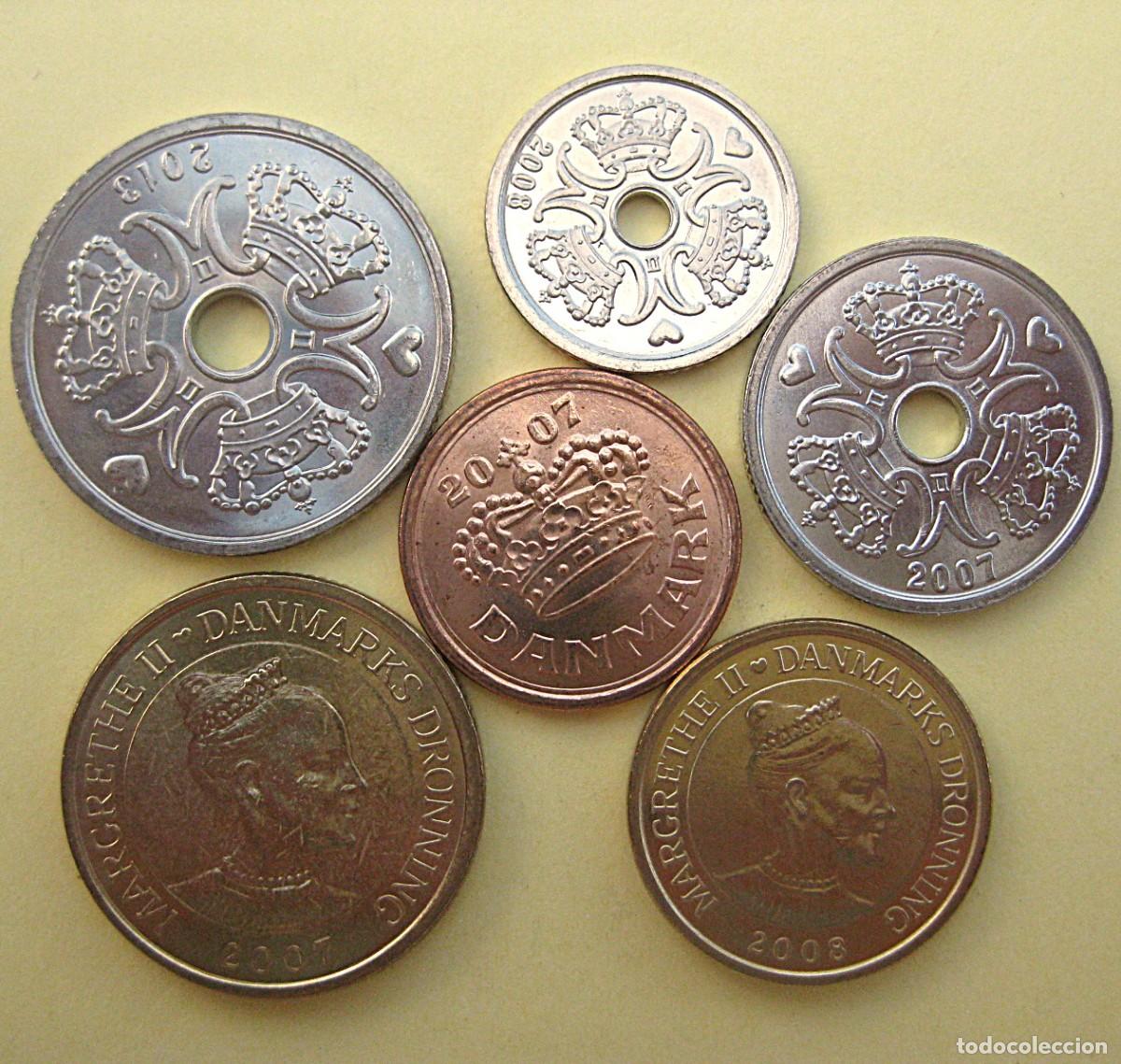 Monedas antiguas de Ocean&iacute;a: Dinamarca, Set de 6 monedas: 50 ore, 1, 2, 5, 10 y 20 Coronas./ SC.