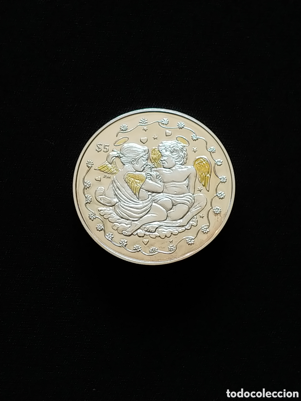 Monedas antiguas de Ocean&iacute;a: Islas V&iacute;rgenes, 5 Dollars 2013, Ag .999 + Au, Proof, muy escasa