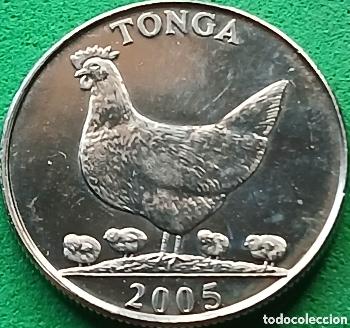 Monedas antiguas de Ocean&iacute;a: Tonga 5 seniti 2005 km#68a magn&eacute;tica