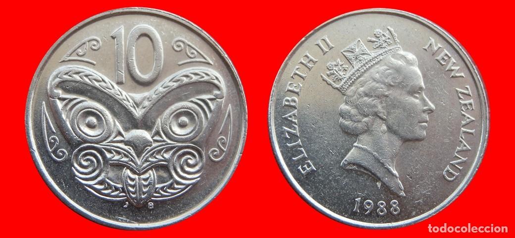 Monedas antiguas de Ocean&iacute;a: 10 CENTAVOS CENTS CENTIMOS 1988 NUEVA ZELANDA-153549