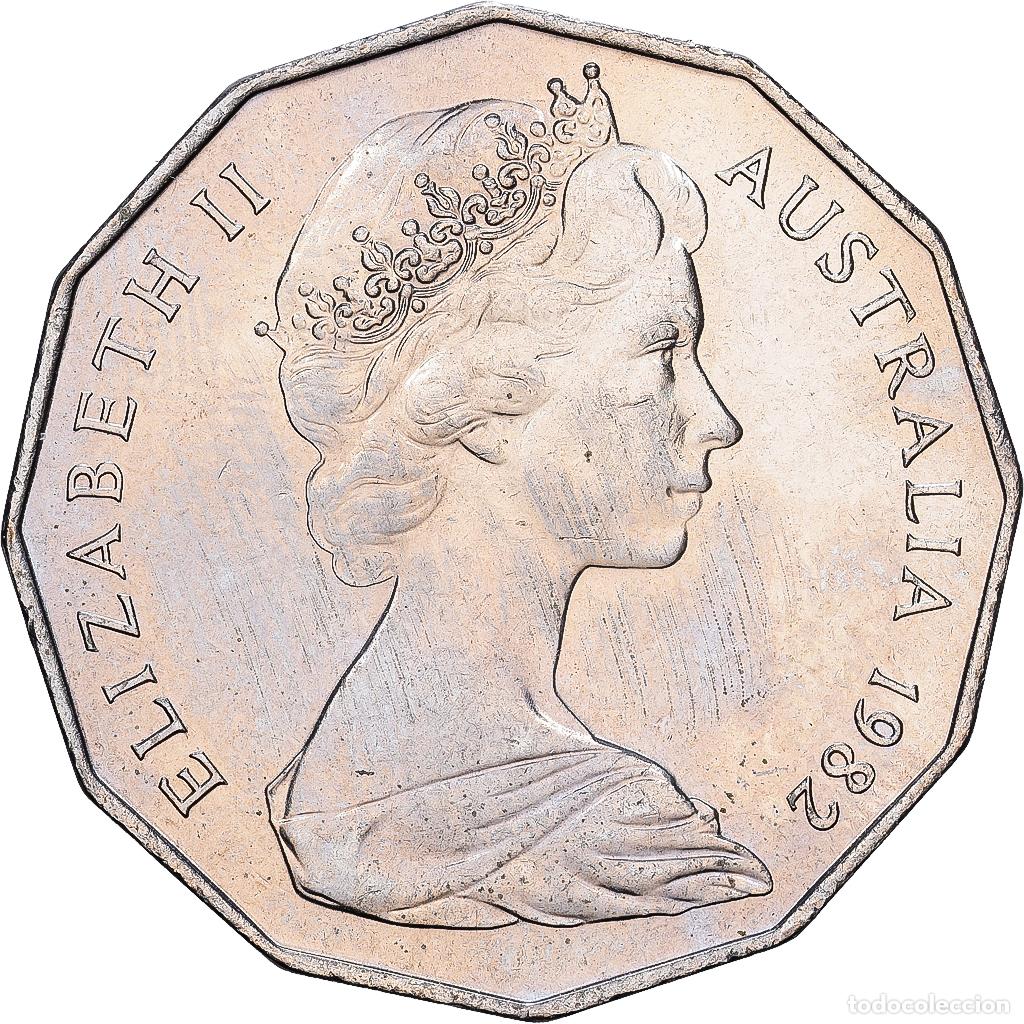 Monedas antiguas de Ocean&iacute;a: [#1224770] Australia, Elizabeth II, 50 Cents, 1982, Cobre - n&iacute;quel, SC, KM:74