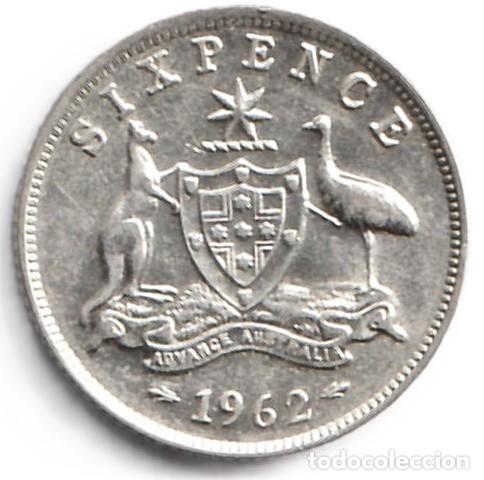 Monedas antiguas de Ocean&iacute;a: Australia 6 pence 1962 Plata 0.500, 2.83g, &oslash; 19.3mm KM# 58