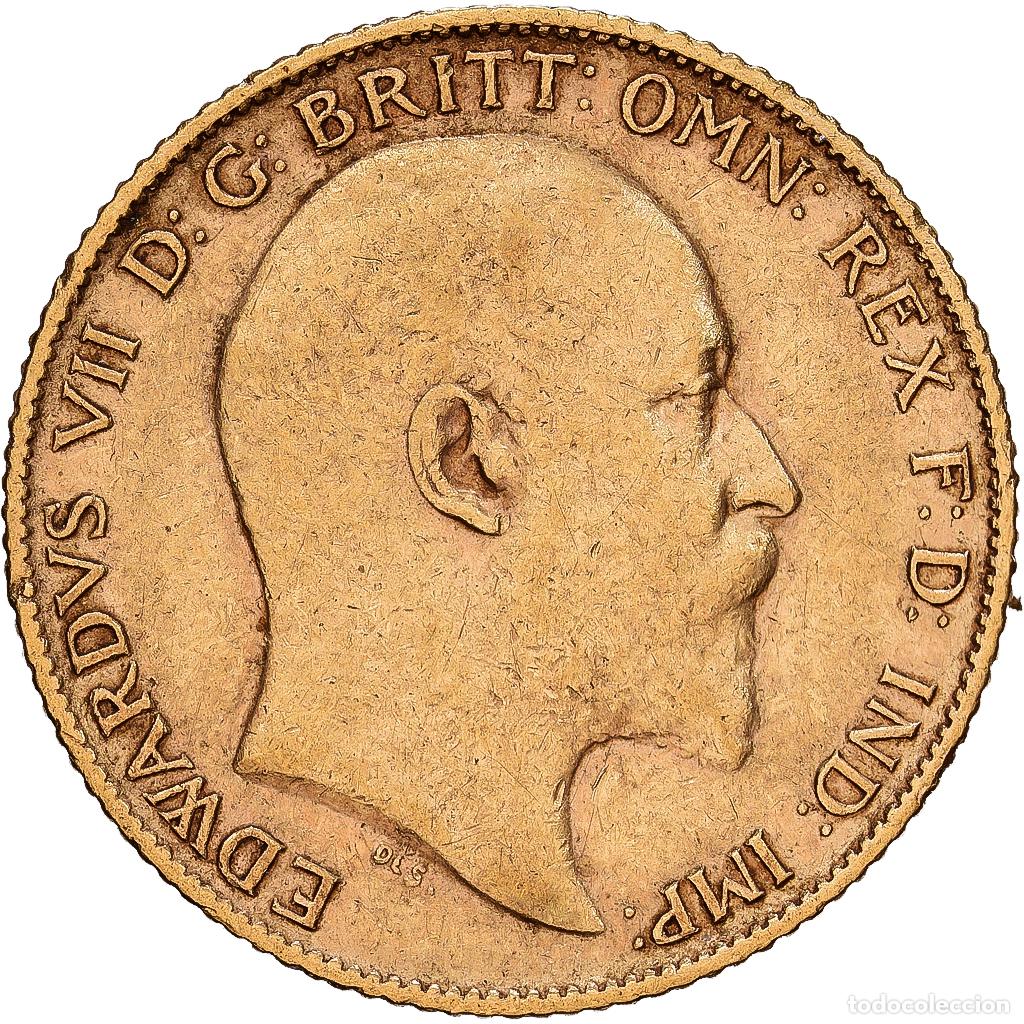 Monedas antiguas de Ocean&iacute;a: [#1121708] Australia, Edward VII, 1/2 Sovereign, 1909, Perth, Oro, MBC, KM:804