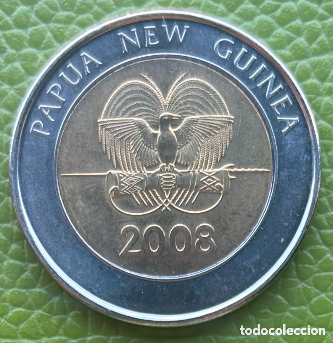 Monedas antiguas de Ocean&iacute;a: PAPUA NUEVA GUINEA. DOS KINA. 2008. 35 ANIVERSARIO BANCO CENTRAL.
