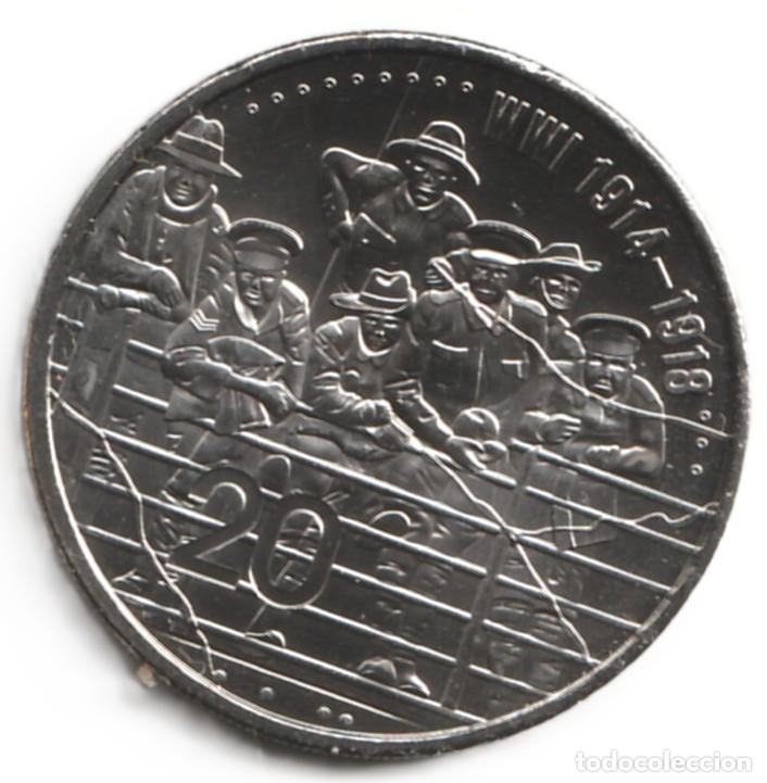 Monedas antiguas de Ocean&iacute;a: Australia 20 centavos, ANZAC 2015 UC# 106