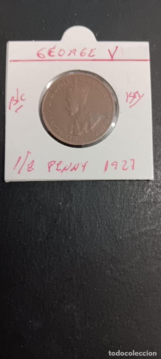 Monedas antiguas de Ocean&iacute;a: AUSTRALIA 1/2 PENNY 1927 BC KM=22 (BRONCE)GEORGE V