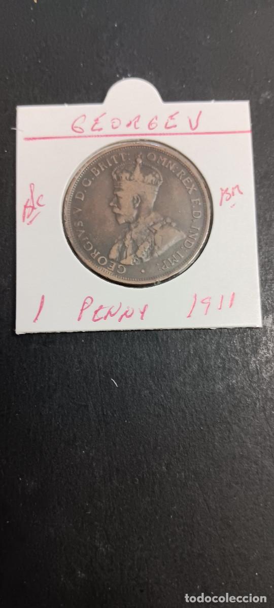 Monedas antiguas de Ocean&iacute;a: AUSTRALIA 1 PENNY 1911 BC KM=23 (BRONCE)GEORGE V