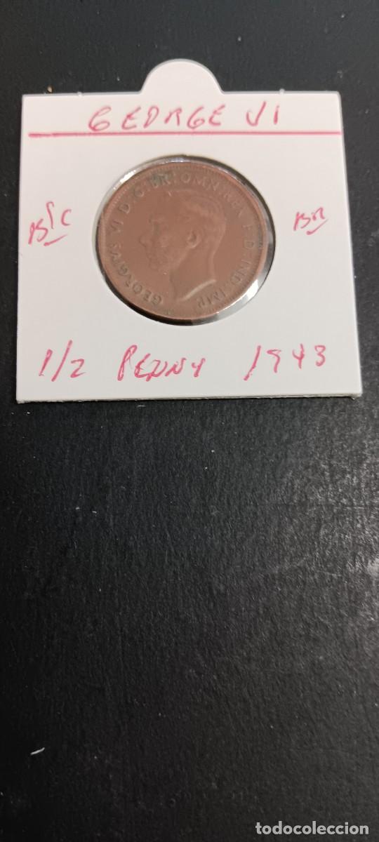 Monedas antiguas de Ocean&iacute;a: AUSTRALIA 1/2 PENNY 1943 BC KM=41 (BRONCE)GEORGE VI