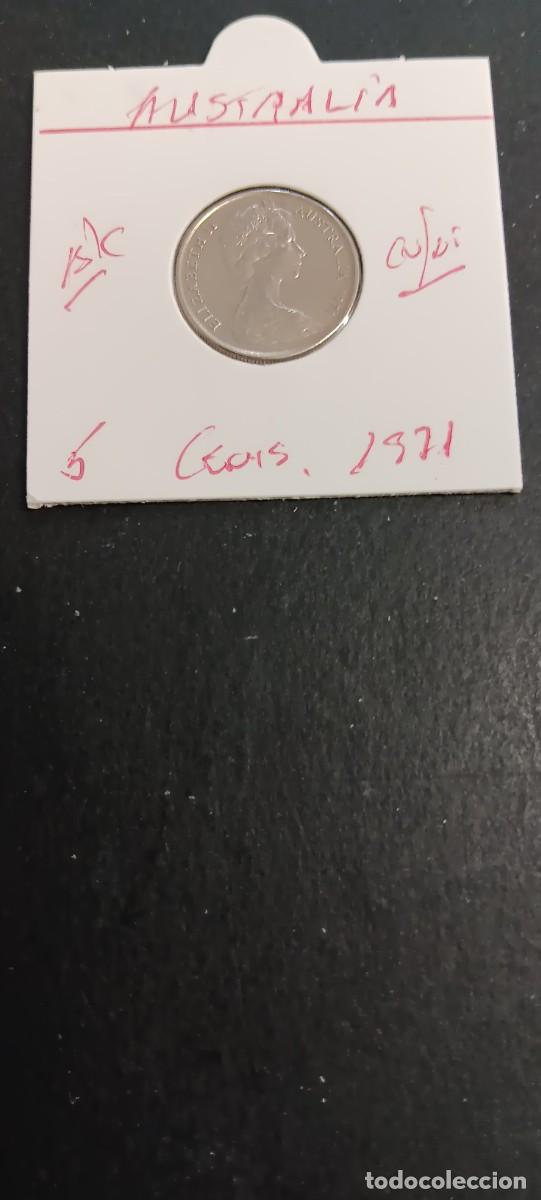 Monedas antiguas de Ocean&iacute;a: AUSTRALIA 5 CENTIMOS 1971 BC KM=64 (CUPRONIQUEL) ISABEL II