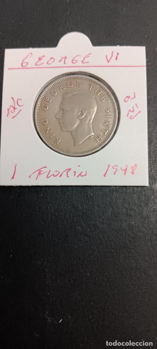 Monedas antiguas de Ocean&iacute;a: NUEVA ZELANDA 1 FLORIN 1948 BC KM=18 (CUPRONIQUEL) GEORGE VI