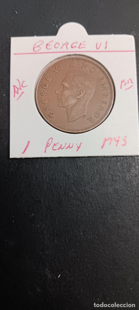 Monedas antiguas de Ocean&iacute;a: NUEVA ZELANDA 1 PENNY 1943 BC KM=13 (BRONCE) GEORGE VI