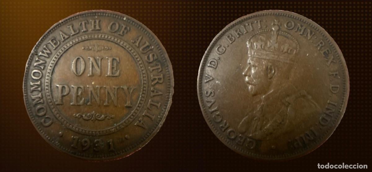 Monedas antiguas de Ocean&iacute;a: Australia 1 penique &middot; 1931