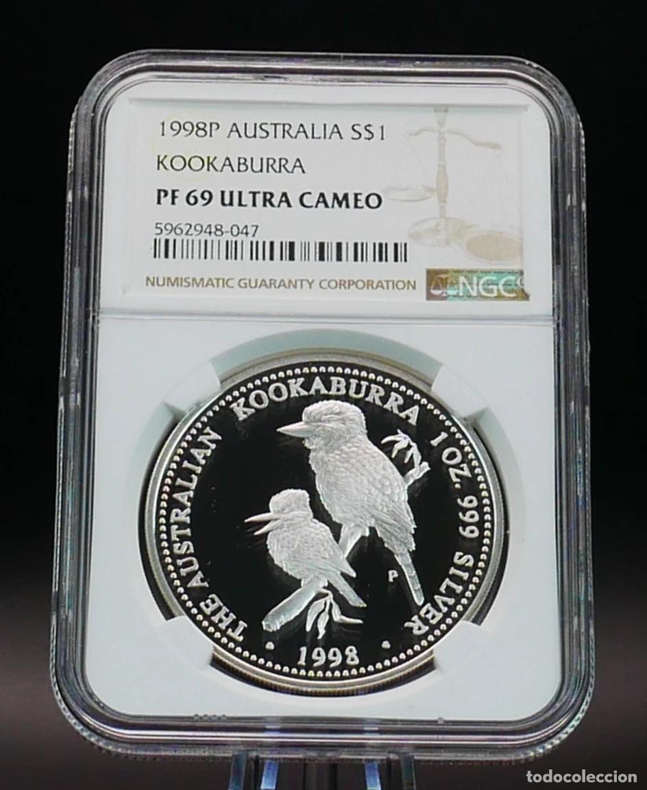 Monedas antiguas de Ocean&iacute;a: Australia 1998 Kookaburra 1 oz Proof NGC PF69 UCAM + caja original y COA