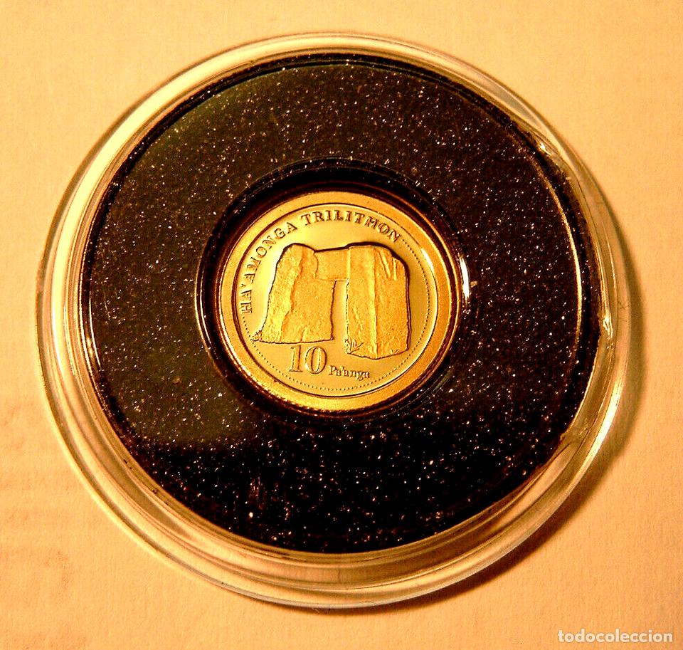 Monedas antiguas de Ocean&iacute;a: Moneda de Oro Tonga 10 Pa'anga 2011 1/2 gr PP &Oslash; 11mm Ha'amonga'a Maui Trilithon Stonehenge