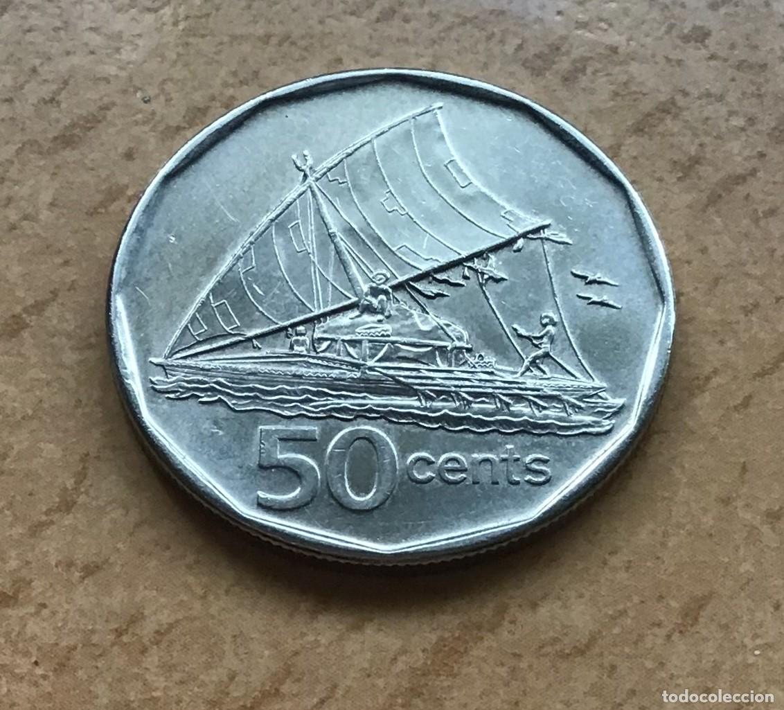 Monedas antiguas de Ocean&iacute;a: 50 centavos de Fiyi (Fiji). A&ntilde;o 2009