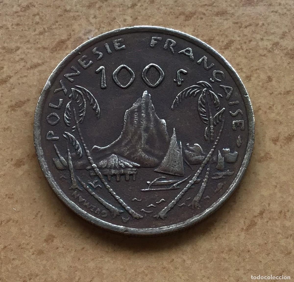 Monedas antiguas de Ocean&iacute;a: 100 francos de Polinesia Francesa. A&ntilde;o 1976