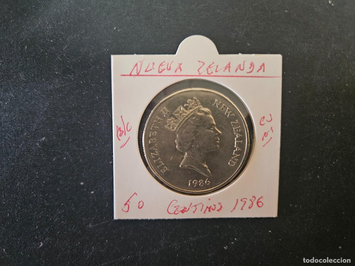 Monedas antiguas de Ocean&iacute;a: NUECA ZELANDA 50 CENTIMOS 1986 BC KM=63 (CUPRONIQUEL) ISABEL II