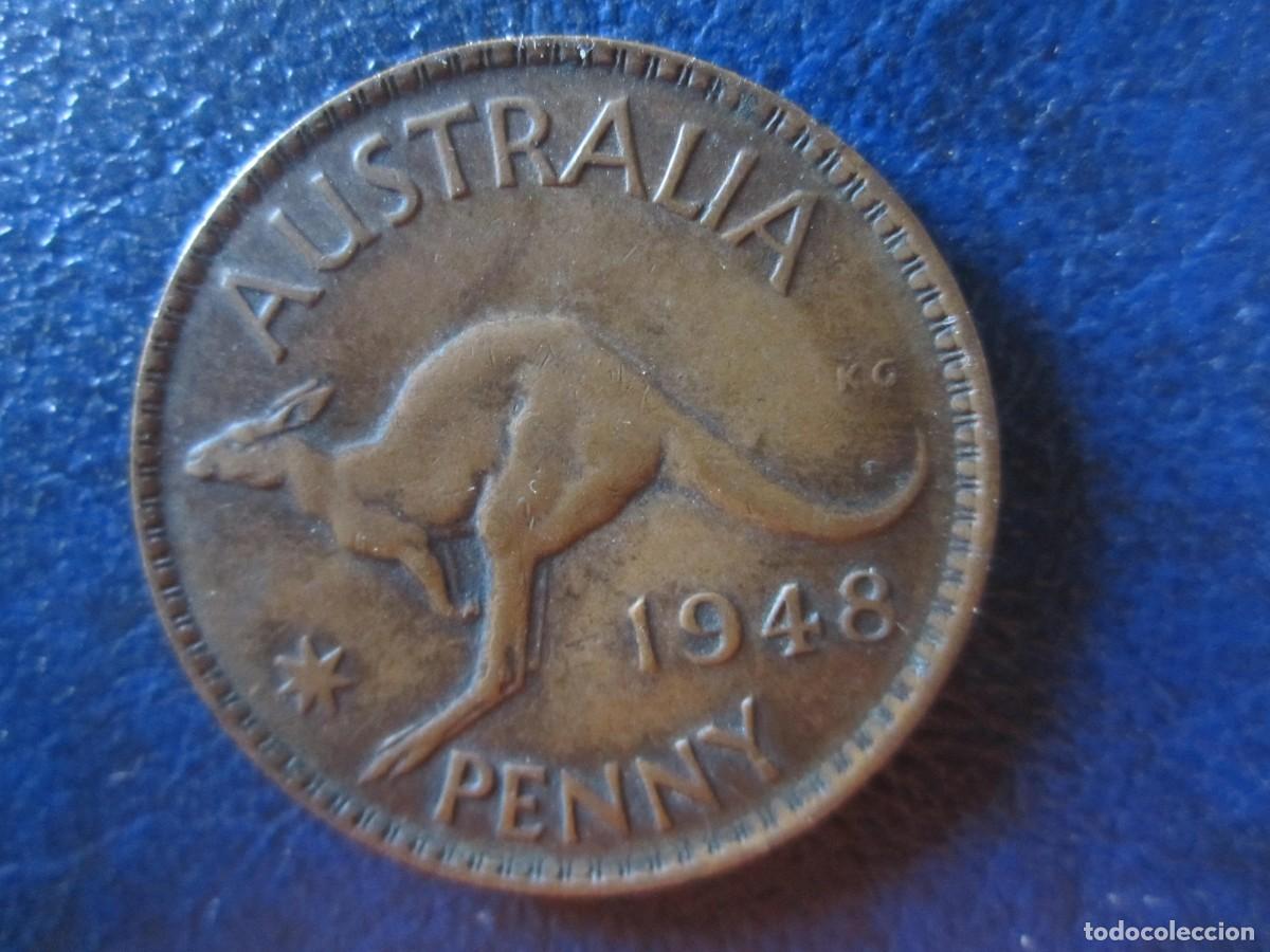 Monedas antiguas de Ocean&iacute;a: Australia 1 penny 1948